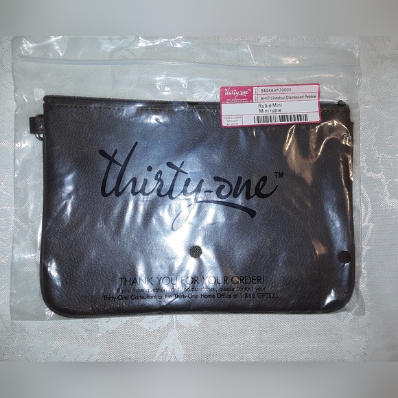 Thirty-One Rubie Mini w/Wristlet Strap, (Chestnut/Brown) - Picture 2 of 5